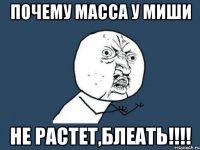 Почему масса у Миши Не растет,блеать!!!!