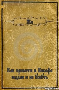 Жи Как провести в Некафе неделю и не уснуть