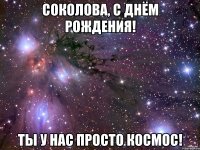 Соколова, с днём рождения! Ты у нас просто космос!