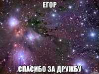 Егор Спасибо за дружбу