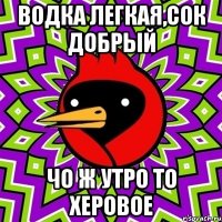 водка легкая,сок добрый чо ж утро то херовое