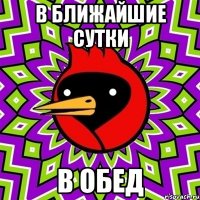 в ближайшие сутки в обед