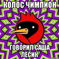 колос чимпион говорил Саша Лёсик