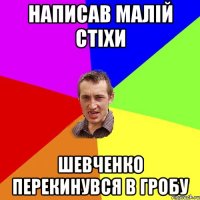 написав малій стіхи шевченко перекинувся в гробу