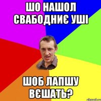 шо нашол свабодниє уші шоб лапшу вєшать?