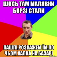 шось там малявки борзі стали пашлі,розкажем їм,по чьом халва на базарі