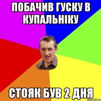 побачив гуску в купальніку стояк був 2 дня