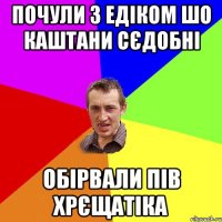 почули з едіком шо каштани сєдобні обірвали пів хрєщатіка