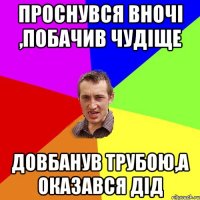 проснувся вночі ,побачив чудіще довбанув трубою,а оказався дід