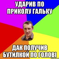 ударив по приколу гальку дак получив бутилкой по голові