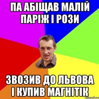 па абіщав малій паріж і рози звозив до львова і купив магнітік