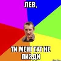 лев, ти мені тут не пизди