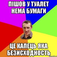 пішов у туалет нема бумаги це капець яка безисходность