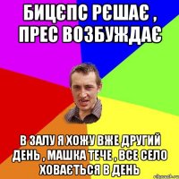 Бицєпс рєшає , прес возбуждає В залу я хожу вже другий день , Машка тече , все село ховається в день