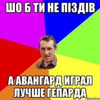 Шо б ти не піздів а Авангард играл лучше Гепарда