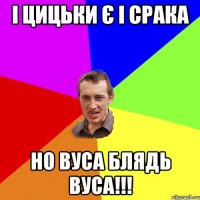 і цицьки є і срака но вуса блядь вуса!!!