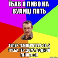 їбав я пиво на вулиці пить тепер температура 38.5 треба тер дома водкой лечиться