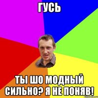 Гусь ты шо модный сильно? я не поняв!