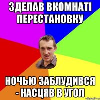 зделав вкомнаті перестановку ночью заблудився - насцяв в угол