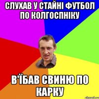 слухав у стайні футбол по колгоспніку в'їбав свиню по карку