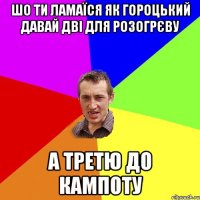 шо ти ламаїся як гороцький давай дві для розогрєву а третю до кампоту