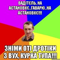 вадітєль, на астановкє..гаварю..НА АСТАНОВКЄ!!! зніми оті дротіки з вух, курка тупа!!!