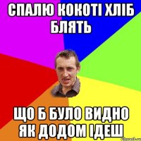 Спалю кокоті хліб блять Що б було видно як додом ідеш