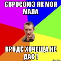 ЄВРОСОЮЗ ЯК МОЯ МАЛА ВРОДЄ ХОЧЕШ,А НЕ ДАЄ !