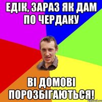 ЕДІК, ЗАРАЗ ЯК ДАМ ПО ЧЕРДАКУ ВІ ДОМОВІ ПОРОЗБІГАЮТЬСЯ!