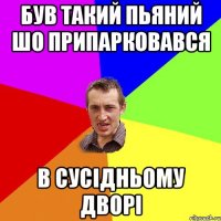 Був такий пьяний шо припарковався в сусідньому дворі