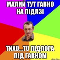 малий тут гавно на підлзі тихо...то підлога під гавном