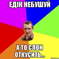 Едік небушуй а то слон откусить...