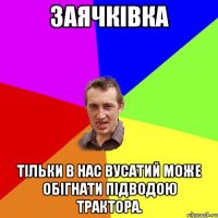 заячківка тільки в нас вусатий може обігнати підводою трактора.