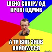 ШЕНО СОКІРУ ОД КРОВІ ОДМИВ А ТИ ВЖЕ ЗНОВ ВИЙОБУЄСЯ