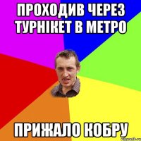 проходив через турнікет в метро прижало кобру