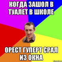 когда зашол в туалет в школе орест гуперт срал из окна