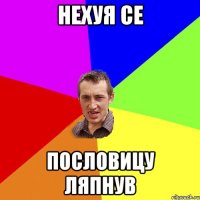 Нехуя се пословицу ляпнув