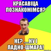 КРАСАВІЦА ПОЗНАКОМІМСЯ? НЕ? .....НУ І ЛАДНО-ШМАРА!