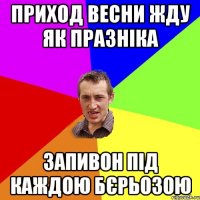 приход весни жду як празніка запивон під каждою бєрьозою