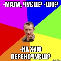 -Мала, чуєш? -шо? -На хую переночуєш?