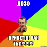 ЛОЗО ПРИВЕТ!!!! КАК ТЫ?????