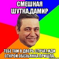 Смешная шутка,Дамир Тебе там в дверь стучат,иди открой.Обезьянка пришла.