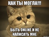 как ты могла!!! быть online и не написать мне