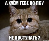 а хуём тебе по лбу не постучать?