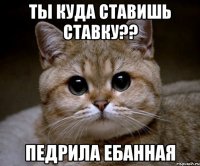 Ты куда ставишь ставку?? педрила ебанная