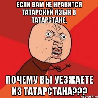 Если Вам не нравится татарский язык в Татарстане, почему Вы уезжаете из Татарстана???