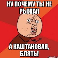 ну почему ты не рыжая а каштановая, блять!