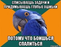 списываешь задачи и придумываешь глупые ошибки потому что боишься спалиться