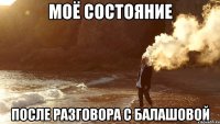 МОЁ СОСТОЯНИЕ ПОСЛЕ РАЗГОВОРА С БАЛАШОВОЙ