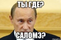 ты где? саломэ?